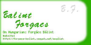 balint forgacs business card