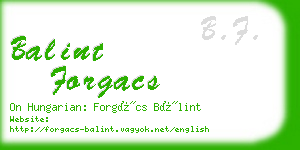 balint forgacs business card